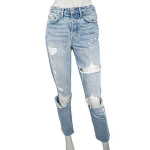 GRLFRND $215 Karolina High Rise Straight Crop Jeans A little more love Size 26